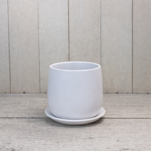 オストボール 陶器鉢 白 マット 観葉植物 多肉植物用 植木鉢 受け皿付き